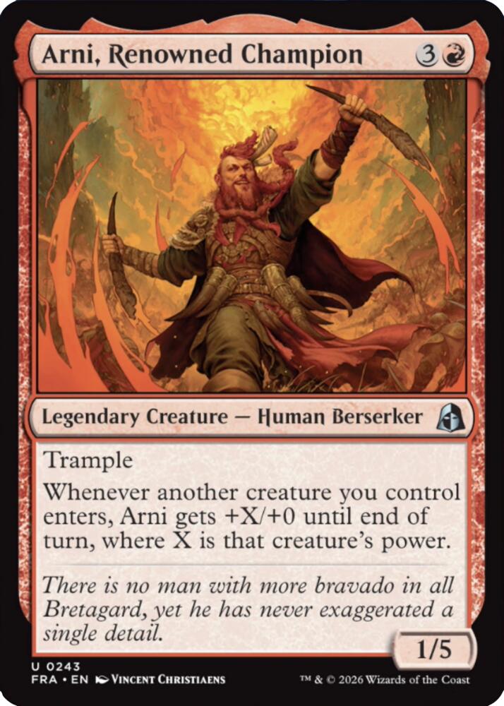 Arni, Renowned Champion, Reality Fracture 243