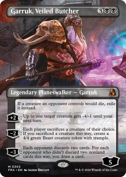 Garruk, Veiled Butcher (Borderless), Reality Fracture 303