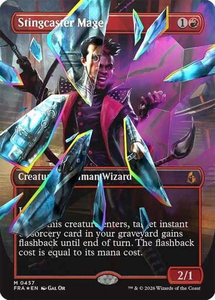 Stingcaster Mage (Borderless) (Facet Foil), Reality Fracture 329