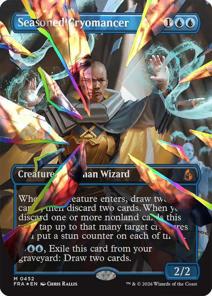 Seasoned Cryomancer (Borderless) (Facet Foil) (0452), Reality Fracture 452