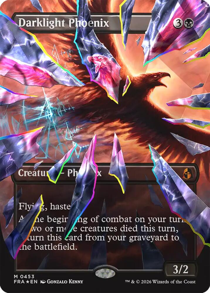 Darklight Phoenix (Borderless) (Facet Foil) (0453), Reality Fracture 453
