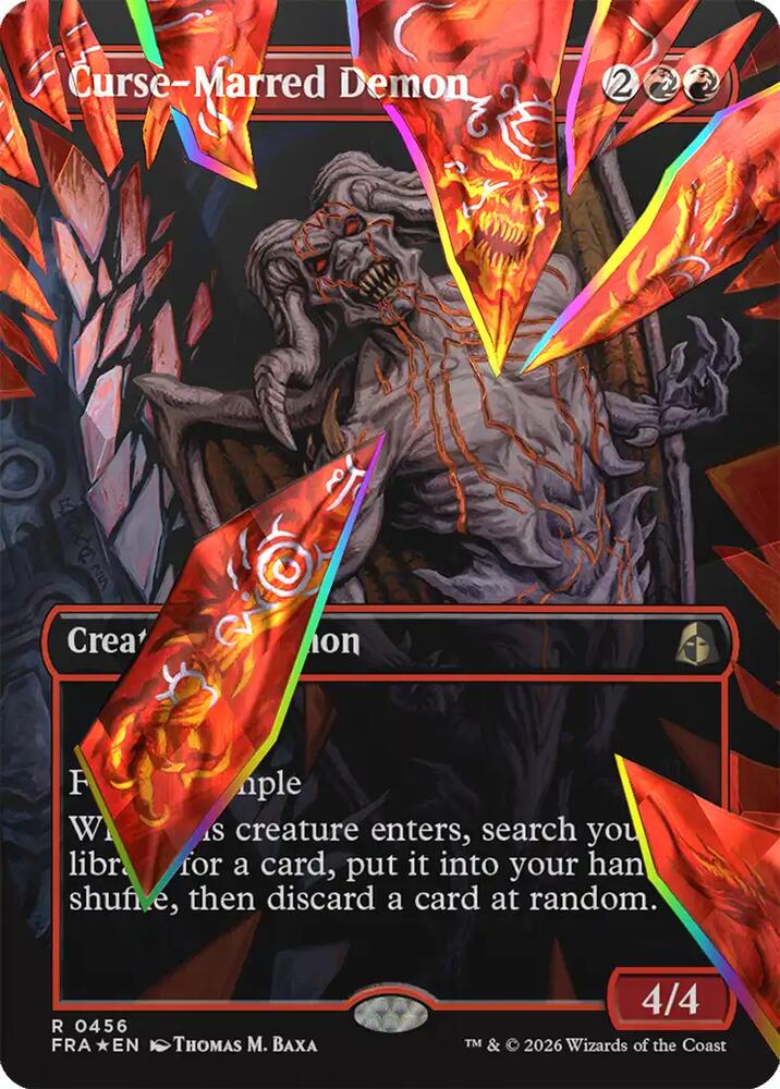 Curse-Marred Demon (Borderless) (Facet Foil), Reality Fracture 456