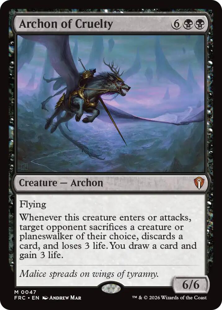 Archon of Cruelty, Commander: Reality Fracture 47