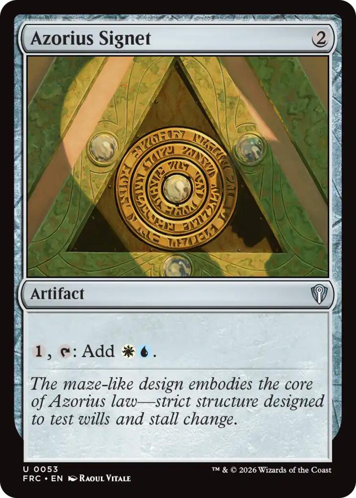Azorius Signet, Commander: Reality Fracture 53