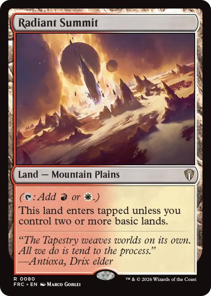 Radiant Summit, Commander: Reality Fracture 80