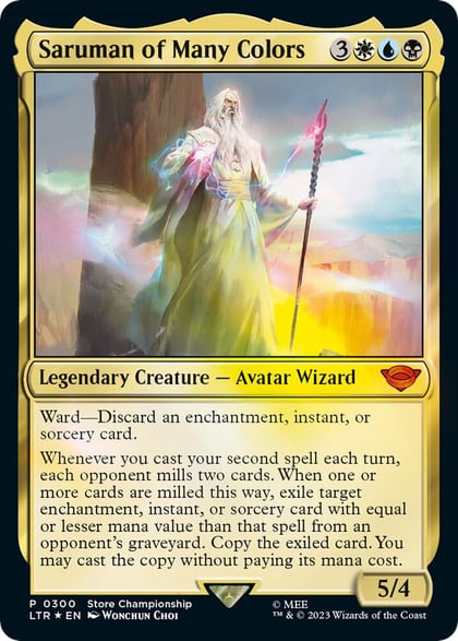 Saruman of Many Colors, Game Day & Store Championship Promos 300