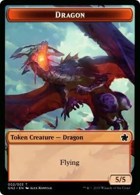 Dragon (002) // Zombie Double-Sided Token, Magic Game Night 2019 2 // 6