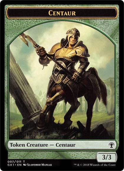 Centaur (007) // Elemental (010) Double-Sided Token, Guilds of Ravnica: Guild Kits 7 // 10