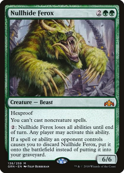 Nullhide Ferox, Guilds of Ravnica 138