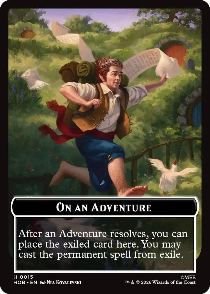 On an Adventure // Enduring Story Double Sided Token, The Hobbit 15 // 14