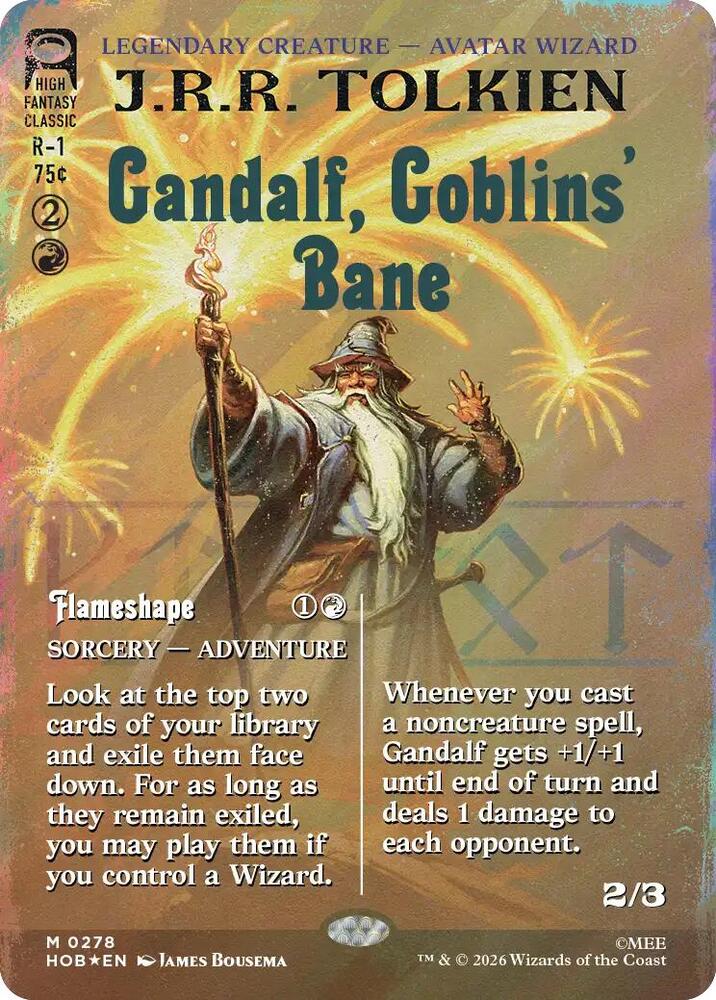 Gandalf, Goblins' Bane (Borderless) (Surge Foil), The Hobbit 278