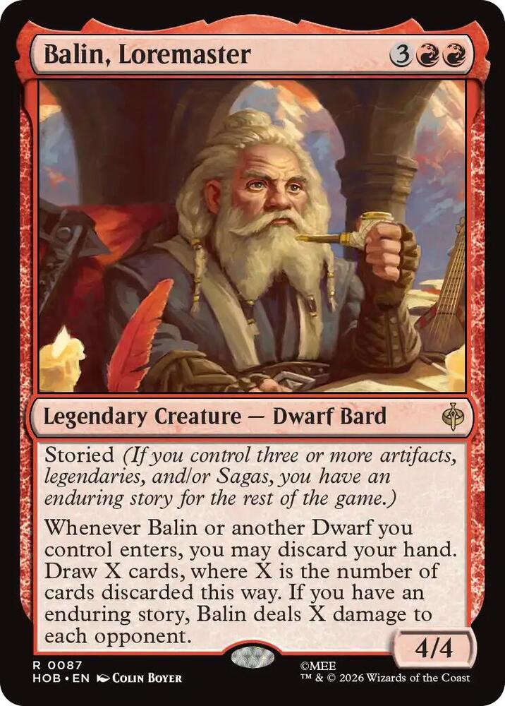 Balin, Loremaster, The Hobbit 87