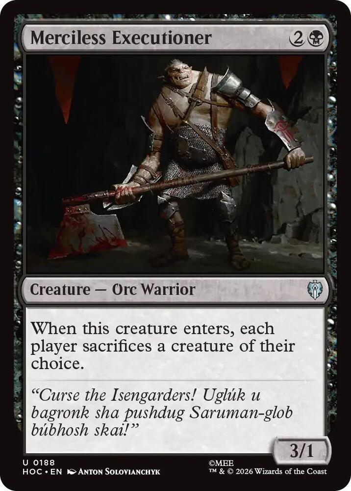 Merciless Executioner, The Hobbit: Eternal-Legal 188