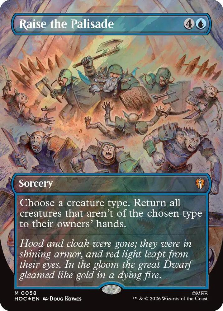 Raise the Palisade (Borderless) (Surge Foil), The Hobbit: Eternal-Legal 58
