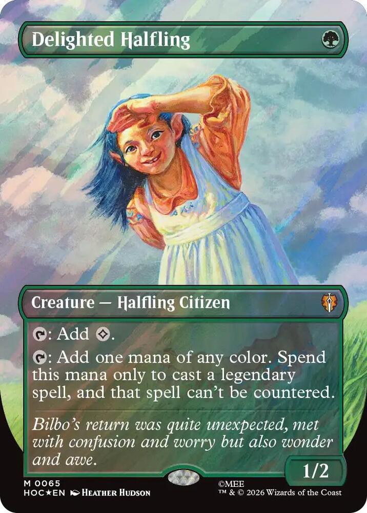 Delighted Halfling (Borderless) (Surge Foil), The Hobbit: Eternal-Legal 65