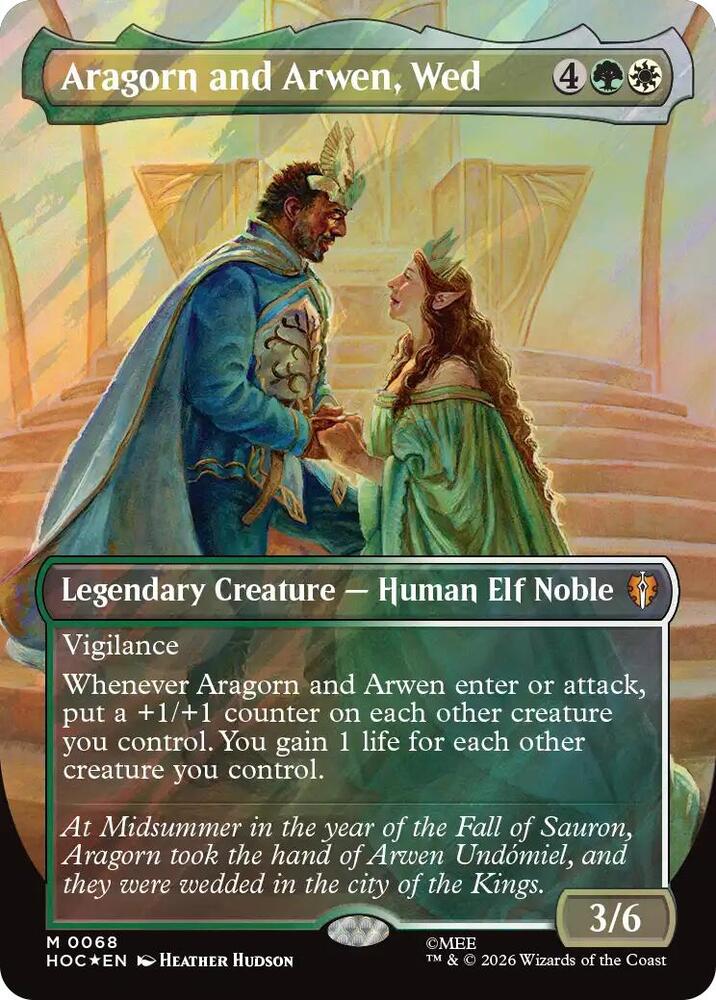 Aragorn and Arwen, Wed (Borderless) (Surge Foil), The Hobbit: Eternal-Legal 68