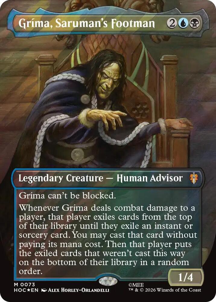 Grima, Saruman's Footman (Borderless) (Surge Foil), The Hobbit: Eternal-Legal 73