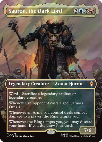 Sauron, the Dark Lord (Borderless) (Surge Foil), The Hobbit: Eternal-Legal 76