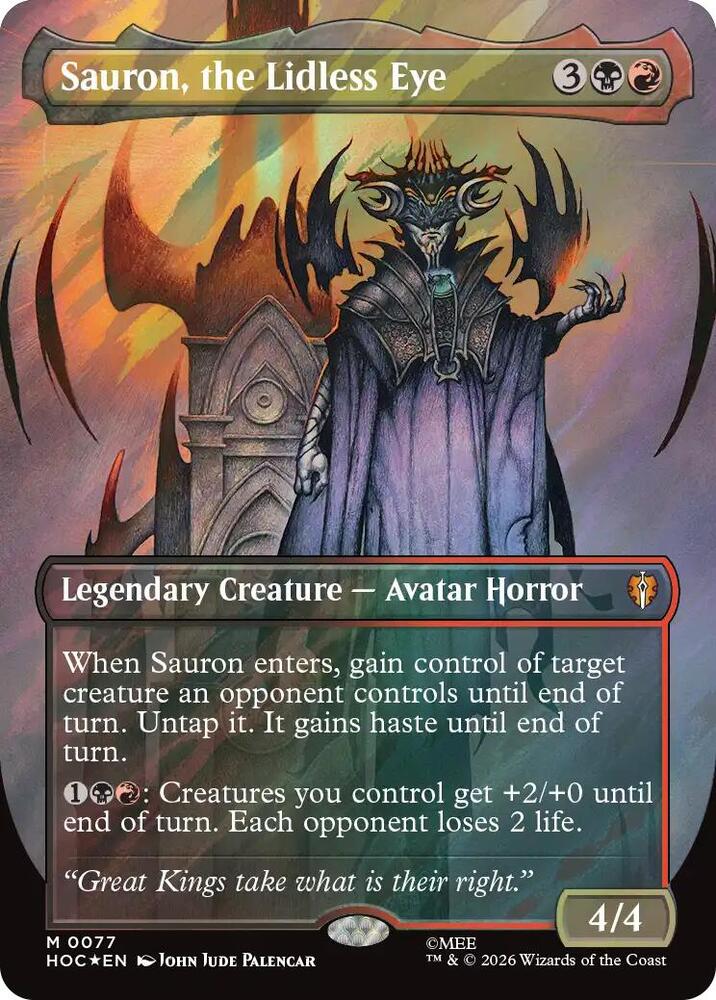 Sauron, the Lidless Eye (Borderless) (Surge Foil), The Hobbit: Eternal-Legal 77