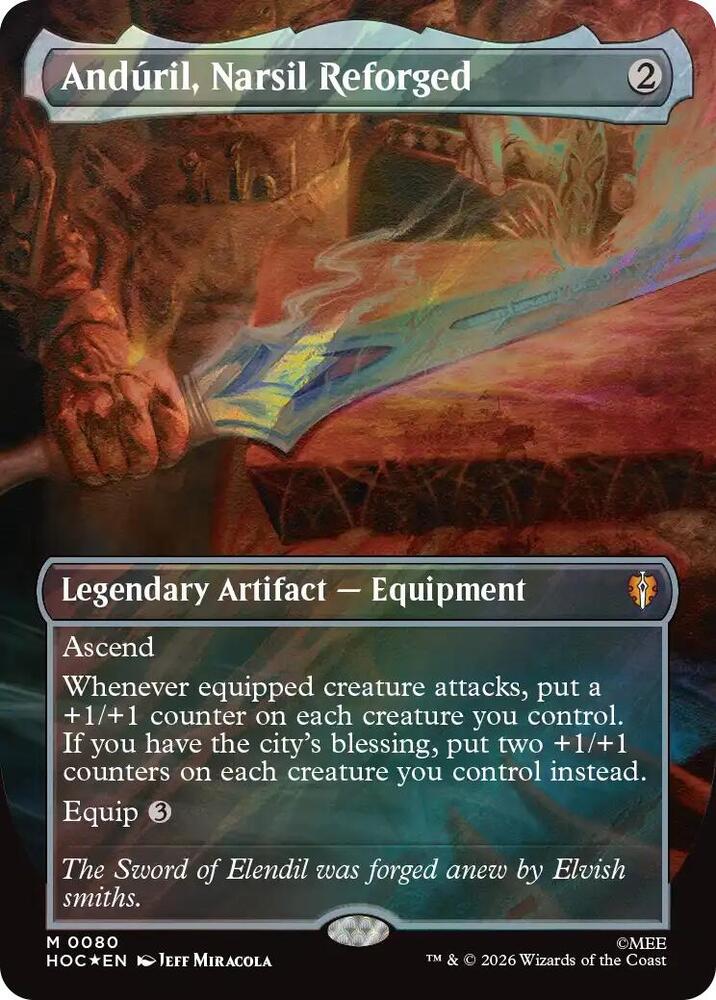 Anduril, Narsil Reforged (Borderless) (Surge Foil), The Hobbit: Eternal-Legal 80