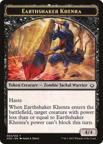 Earthshaker Khenra // Zombie Double-Sided Token, Hour of Devastation 4 // 20
