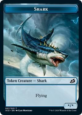 Shark // Human Soldier (005) Double-Sided Token, Ikoria: Lair of Behemoths 7 // 5