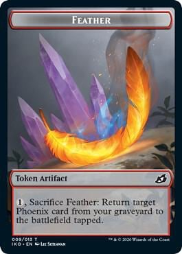 Feather // Human Soldier (004) Double-Sided Token, Ikoria: Lair of Behemoths 9 // 4