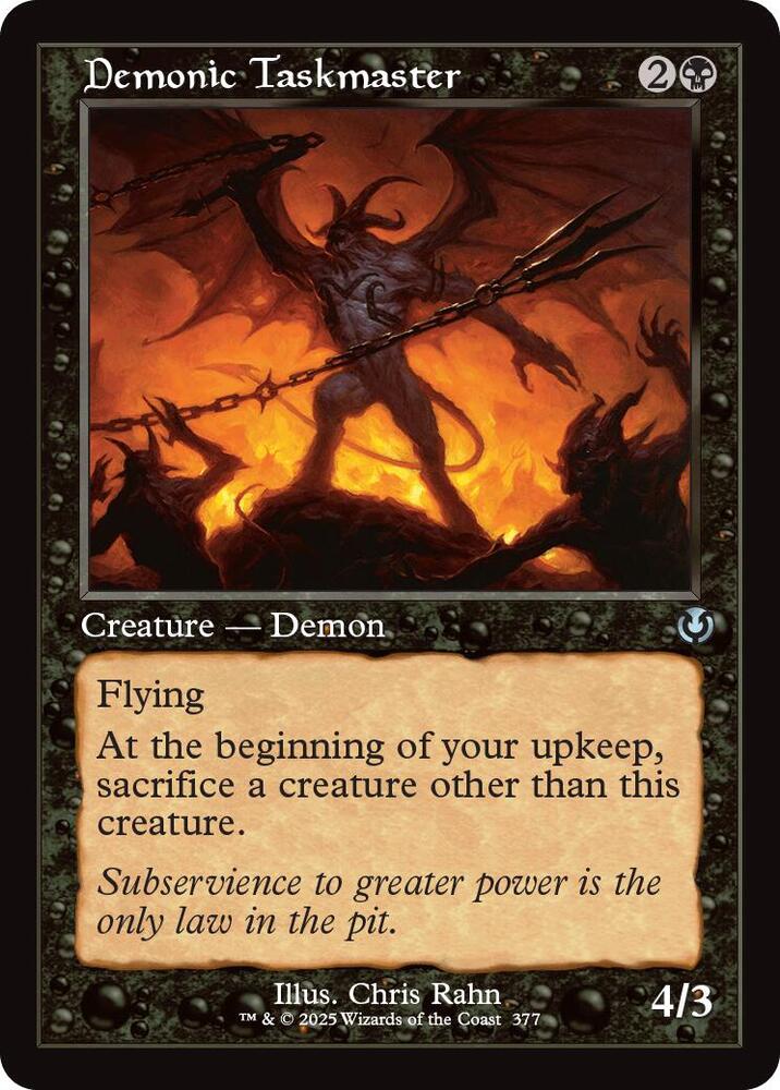 Demonic Taskmaster (Retro Frame), Innistrad Remastered 377