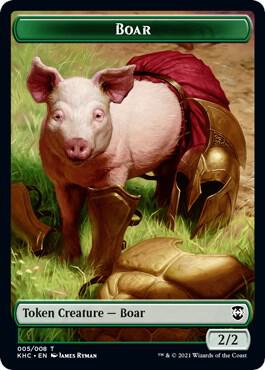 Boar // Spirit Double-Sided Token, Commander: Kaldheim 5 // 4