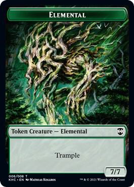 Elemental // Elf Warrior Double-Sided Token, Commander: Kaldheim 6 // 15