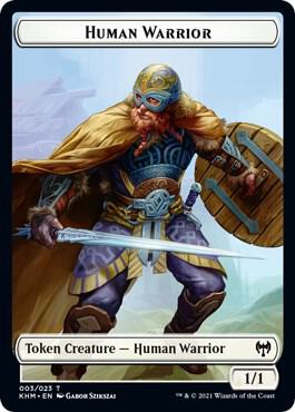 Human Warrior // Emblem - Kaya the Inexorable Double-Sided Token, Kaldheim 3 // 20