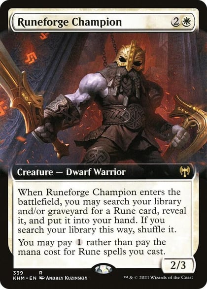 Runeforge Champion (Extended Art), Kaldheim 339