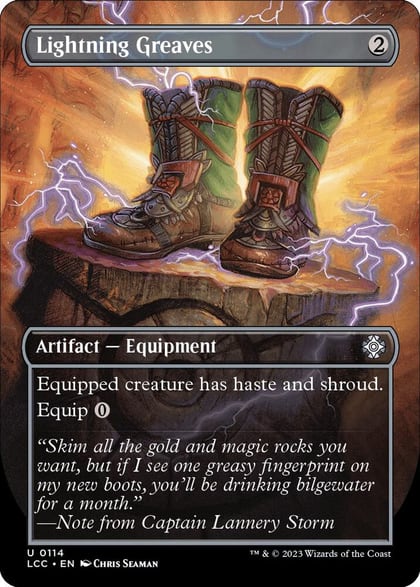 Lightning Greaves (Borderless), Commander: The Lost Caverns of Ixalan 114