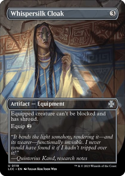Whispersilk Cloak (Borderless), Commander: The Lost Caverns of Ixalan 119