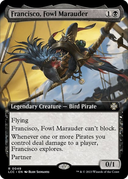 Francisco, Fowl Marauder (Extended Art), Commander: The Lost Caverns of Ixalan 49