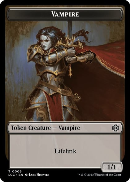 Vampire (0006) // Vampire Demon Double-Sided Token, Commander: The Lost Caverns of Ixalan 6 // 15