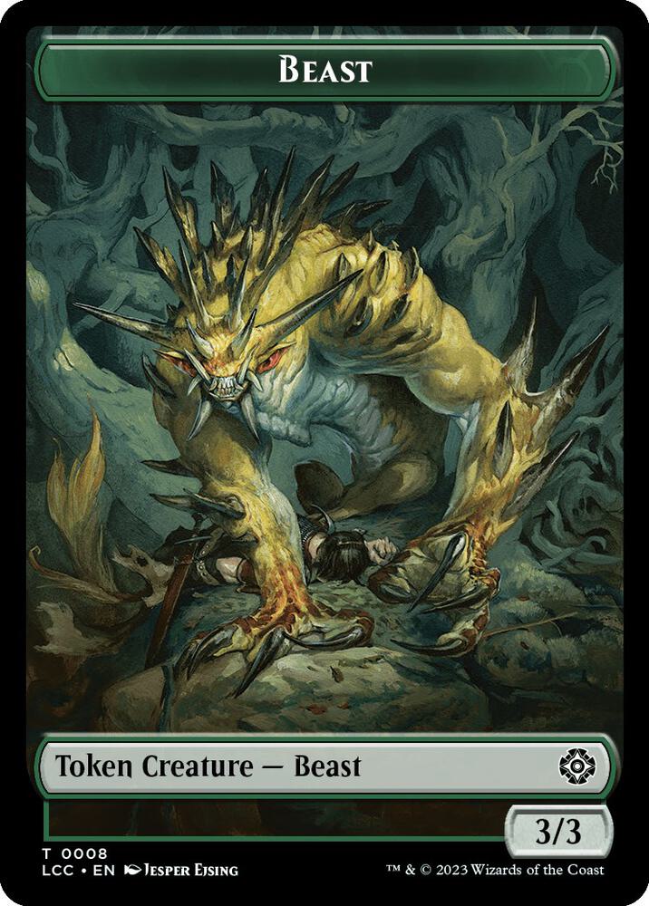 Beast // Merfolk (0003) Double-Sided Token, Commander: The Lost Caverns of Ixalan 8 // 3