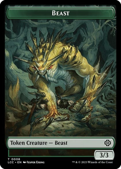 Beast // Merfolk (0003) Double-Sided Token, Commander: The Lost Caverns of Ixalan 8 // 3
