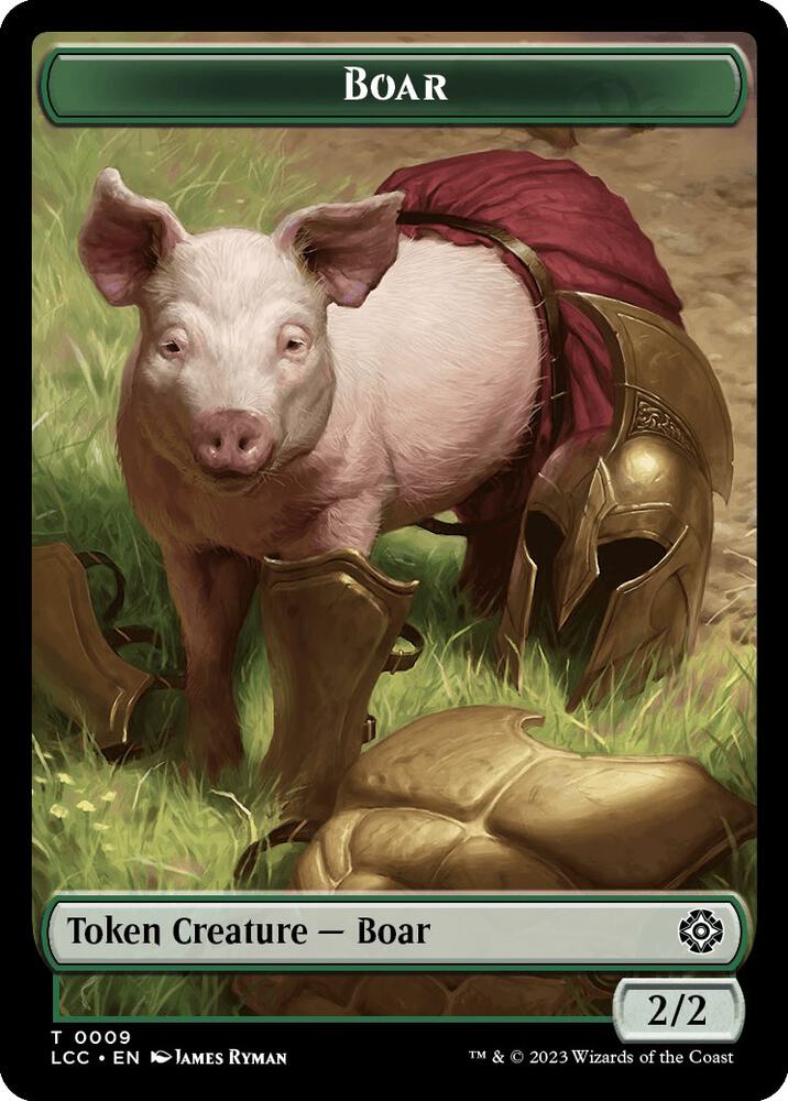 Boar // Merfolk (0003) Double-Sided Token, Commander: The Lost Caverns of Ixalan 9 // 3