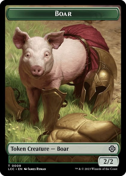 Boar // Merfolk (0003) Double-Sided Token, Commander: The Lost Caverns of Ixalan 9 // 3