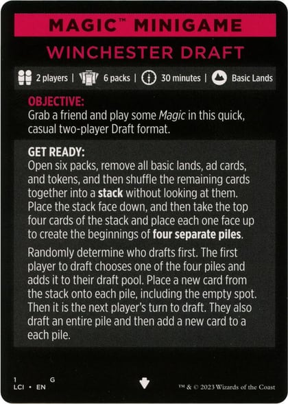 Magic Minigame: Winchester Draft, The Lost Caverns of Ixalan 1