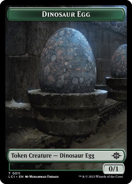 Dinosaur Egg // Dinosaur (0010) Double-Sided Token, The Lost Caverns of Ixalan 11 // 10