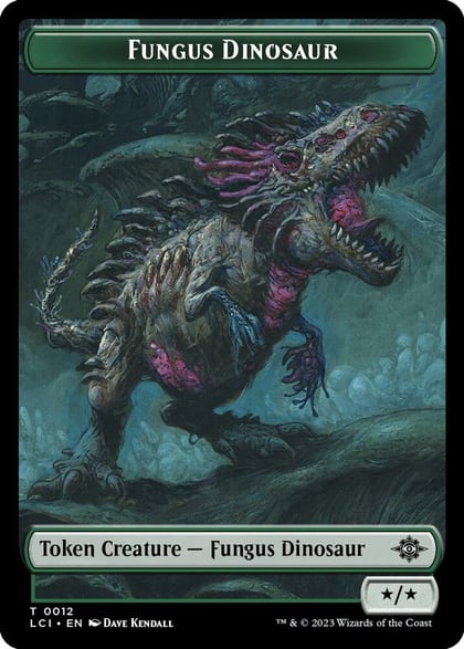 Fungus Dinosaur // Vampire Demon Double-Sided Token, The Lost Caverns of Ixalan 12 // 15