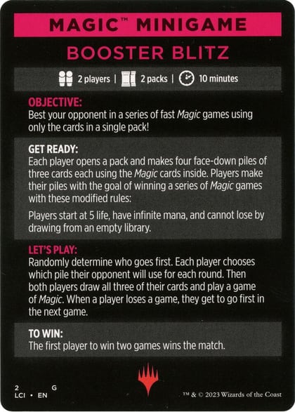 Magic Minigame: Booster Blitz, The Lost Caverns of Ixalan 2