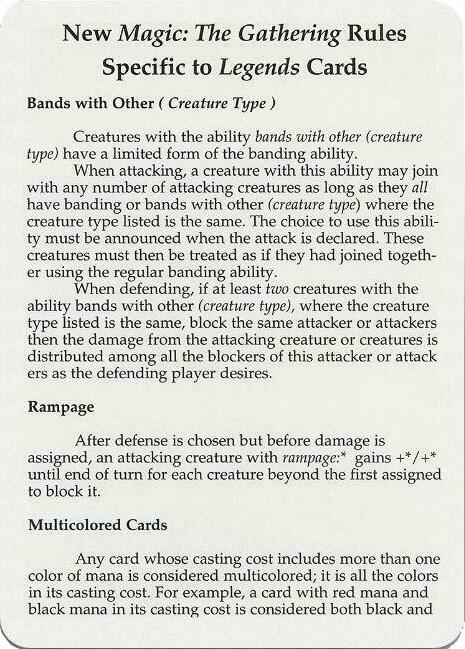 Legends Rules Card, Legends P270089