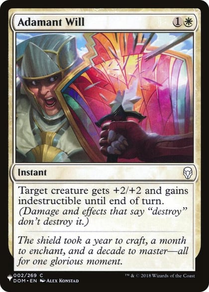 Adamant Will, The List Reprints 002/269