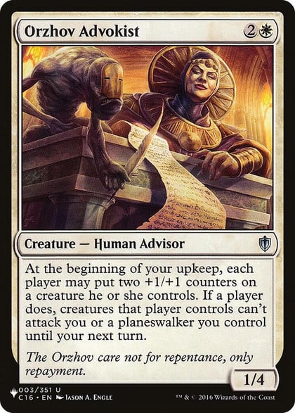 Orzhov Advokist, The List Reprints 003/351
