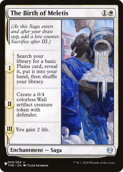 The Birth of Meletis, The List Reprints 005/254