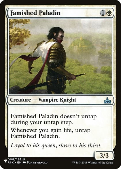 Famished Paladin, The List Reprints 008/196