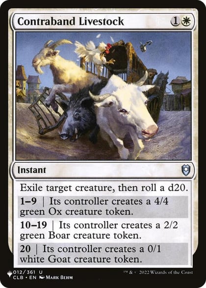 Contraband Livestock, The List Reprints 012/361
